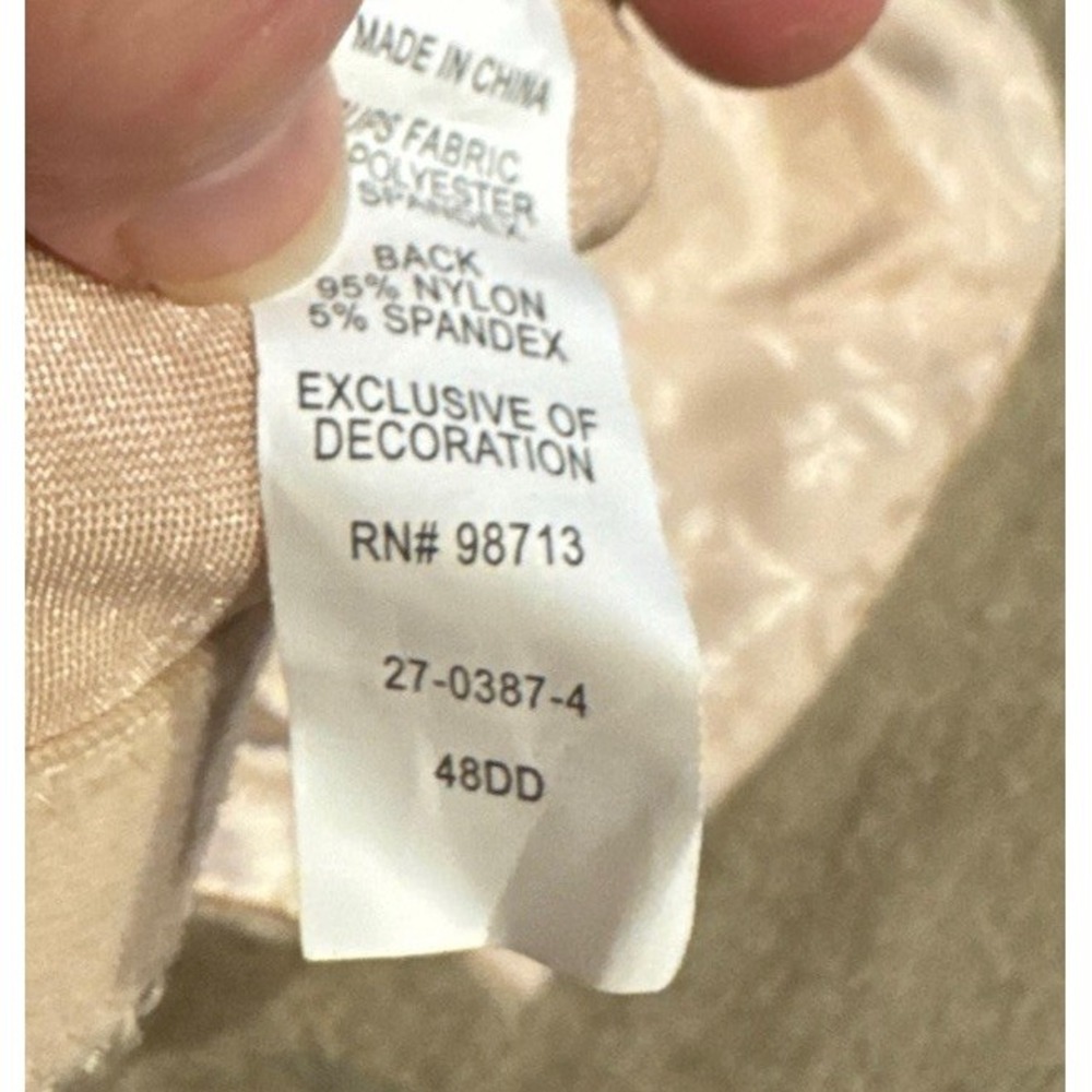 Comfort Choice Womens Nude Wireless Easy  Front-Close‎ Wireless Bra Plus Sz 48DD - Picture 6 of 6